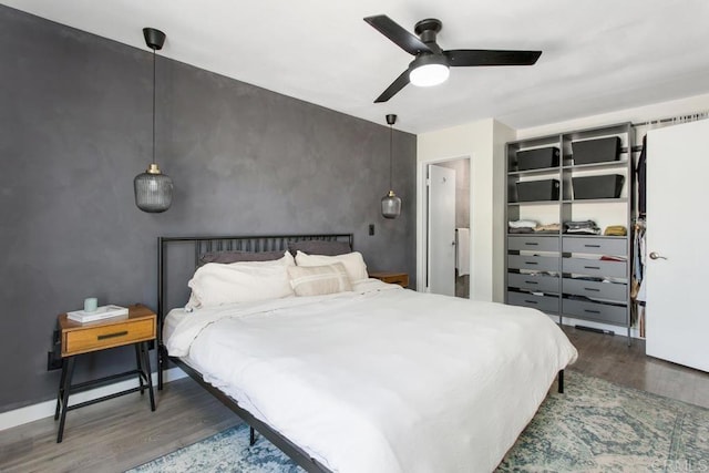 4736 Dalea Pl, Oceanside, CA 92057 - bedroom featuring wood finished floors and a ceiling fan