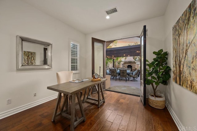 7845 Caminito Camelia, San Diego, CA 92127 - office area featuring baseboards and hardwood / wood-style floors