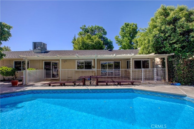 1375 San Gabriel Way, Merced, CA 95340 - swimming pool featuring central AC, a pergola, and a patio