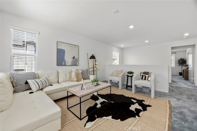 2544 Gunner Ridge Way, Rialto, CA 92377 - living area with recessed lighting, carpet flooring, and baseboards