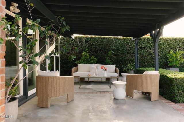 15845 Lassen St, North Hills, CA 91343 - view of patio featuring an outdoor hangout area