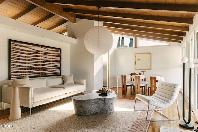 15845 Lassen St, North Hills, CA 91343 - living room with wood ceiling and wood finished floors