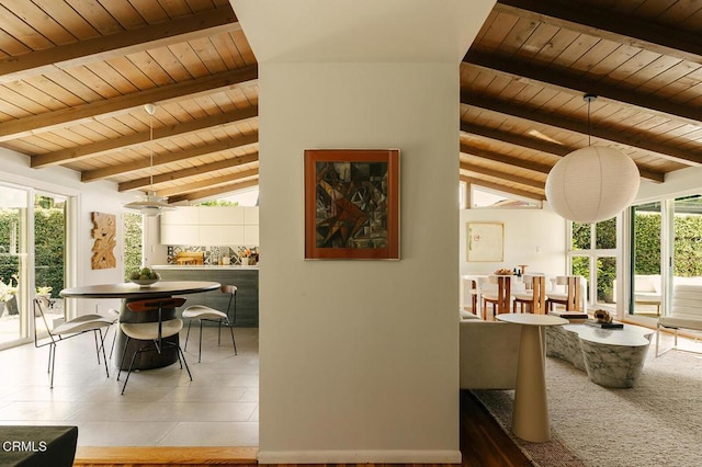 15845 Lassen St, North Hills, CA 91343 - corridor featuring wooden ceiling