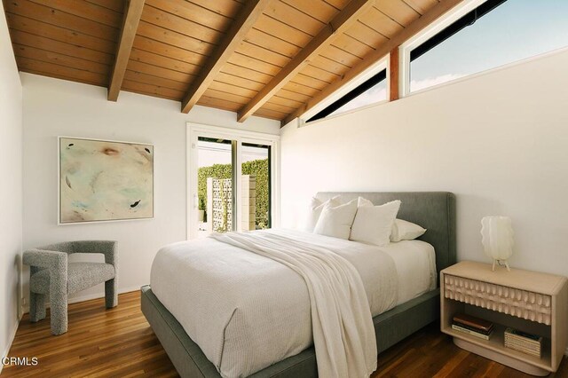 15845 Lassen St, North Hills, CA 91343 - bedroom featuring wooden ceiling and dark wood-type flooring