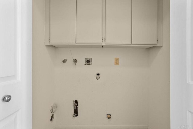 801 Kalpati Cir Unit B, Carlsbad, CA 92008 - laundry area featuring gas dryer hookup, electric dryer hookup, cabinet space, and hookup for a washing machine