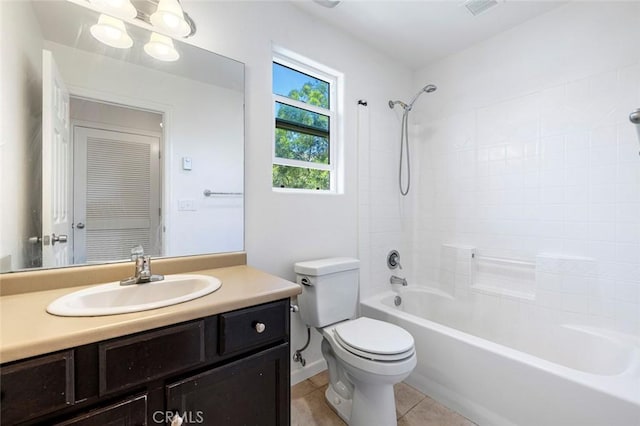 1587 N Strada Way, Clovis, CA 93619 - full bath with vanity, bathtub / shower combination, and tile patterned flooring