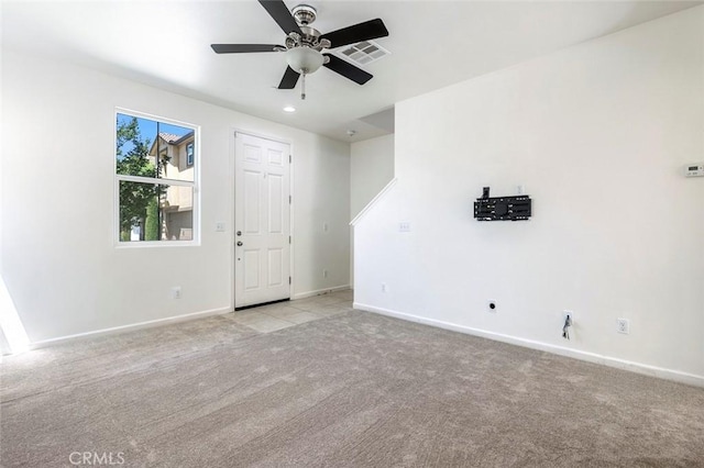 1587 N Strada Way, Clovis, CA 93619 - spare room featuring light colored carpet, a ceiling fan, and recessed lighting