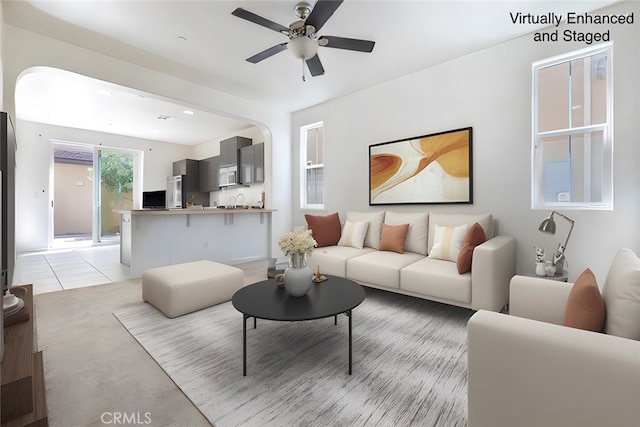 1587 N Strada Way, Clovis, CA 93619 - living room featuring ceiling fan