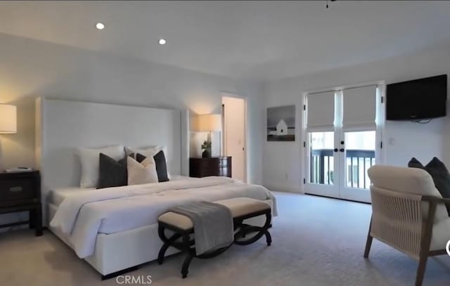 411 Snug Harbor Rd, Newport Beach, CA 92663 - bedroom featuring french doors, access to outside, and light colored carpet