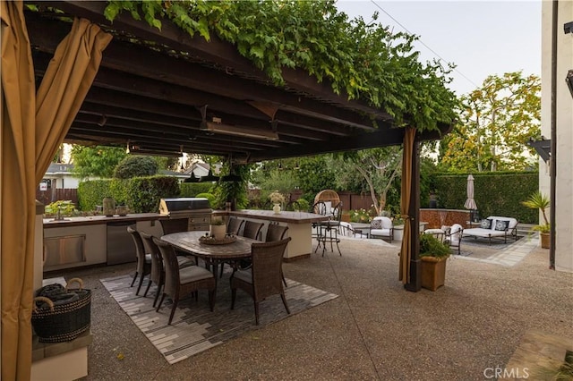 411 Snug Harbor Rd, Newport Beach, CA 92663 - fenced backyard featuring outdoor dining space and a patio