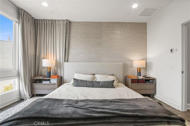 1639 Bridgewater Way, Costa Mesa, CA 92627 - bedroom with baseboards, wood finished floors, and recessed lighting