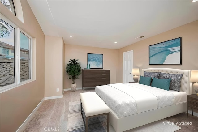 5338 S Chariton Ave, Ladera Heights, CA 90056 - carpeted bedroom with baseboards and recessed lighting
