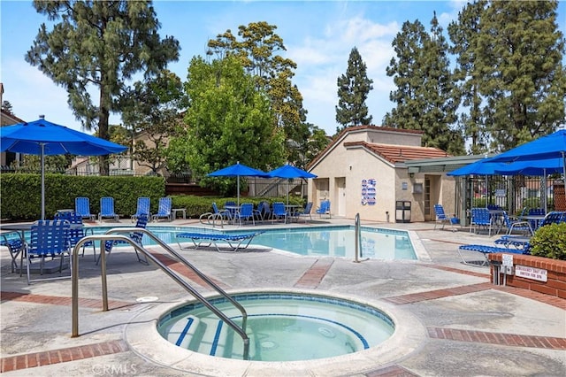 3501 W Greentree Cir Unit F, Anaheim, CA 92804 - community pool featuring a patio area and a community hot tub