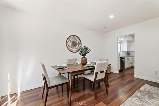 770 Libby Dr, Riverside, CA 92507 - dining area featuring dark wood-style floors, baseboards, and recessed lighting