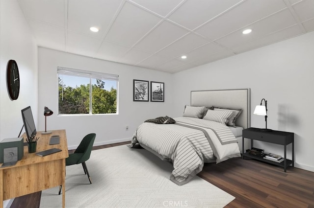 770 Libby Dr, Riverside, CA 92507 - bedroom with dark wood-style floors, recessed lighting, baseboards, and an office area