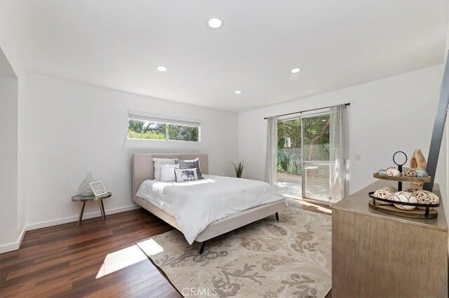 770 Libby Dr, Riverside, CA 92507 - bedroom featuring access to outside, multiple windows, wood finished floors, recessed lighting, and baseboards