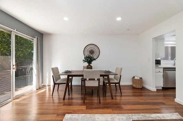 770 Libby Dr, Riverside, CA 92507 - dining room featuring dark wood finished floors, recessed lighting, and baseboards