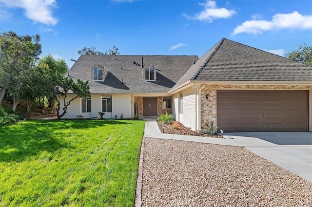 770 Libby Dr, Riverside, CA 92507 - view of front of house with brick siding, concrete driveway, a garage, and a shingled roof