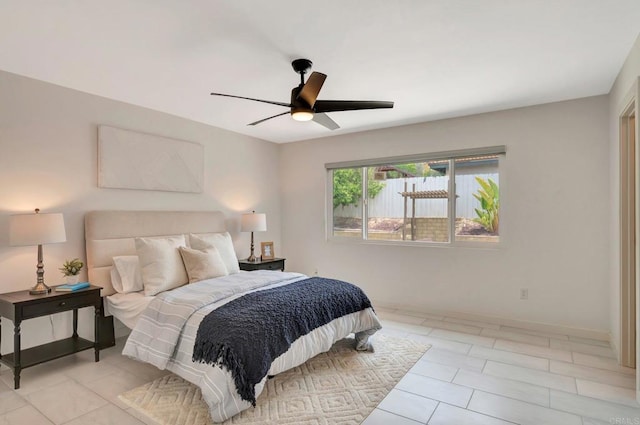 4103 Corral Canyon Rd, Bonita, CA 91902 - bedroom with light tile patterned floors and a ceiling fan