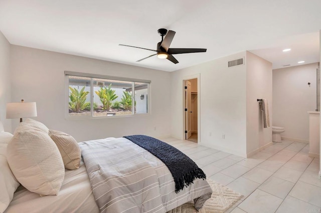 4103 Corral Canyon Rd, Bonita, CA 91902 - bedroom featuring ceiling fan, a spacious closet, ensuite bathroom, and recessed lighting