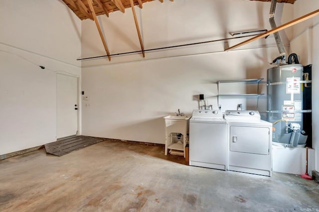 4103 Corral Canyon Rd, Bonita, CA 91902 - garage featuring strapped water heater and separate washer and dryer