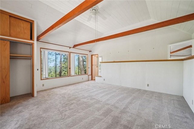 551 Raccoon Ct, Lake Arrowhead, CA 92352 - unfurnished bedroom with carpet floors, a ceiling fan, and a closet
