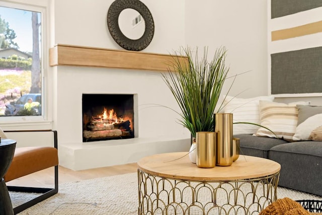417 Santa Victoria, Solana Beach, CA 92075 - living area with wood finished floors and a lit fireplace
