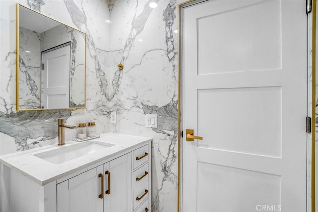 14347 Albers St Unit 207, Sherman Oaks, CA 91401 - bathroom featuring vanity and tile walls
