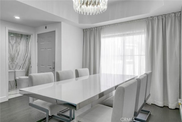 14347 Albers St Unit 207, Sherman Oaks, CA 91401 - dining room with a chandelier and recessed lighting