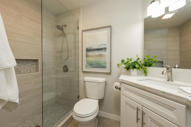 13356 Corte De Chucena, San Diego, CA 92128 - bathroom with vanity, walk in shower, toilet, and baseboards