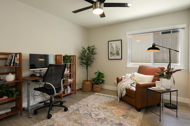 13356 Corte De Chucena, San Diego, CA 92128 - office space featuring ceiling fan and wood finished floors