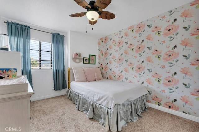 167 Camino Leon, Camarillo, CA 93012 - bedroom with light carpet, baseboards, and ceiling fan