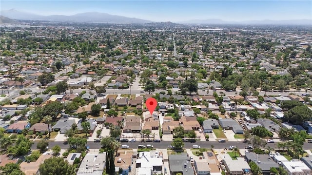 14276 Aztec St, Sylmar, CA 91342 - aerial overview of property's location featuring a mountainous background