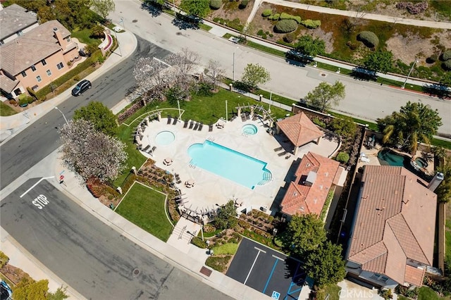 19613 Edmonds Pl, Saugus, CA 91350 - drone / aerial view of a pool