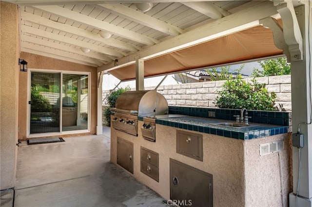 19613 Edmonds Pl, Saugus, CA 91350 - view of patio with a sink and exterior kitchen