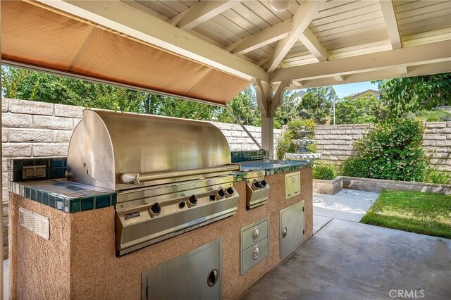 19613 Edmonds Pl, Saugus, CA 91350 - view of patio / terrace with exterior kitchen
