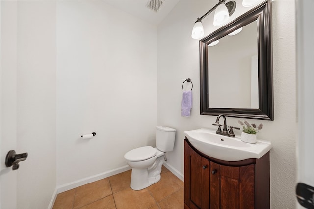29083 Bent Tree Dr, Murrieta, CA 92563 - half bath featuring vanity, tile patterned floors, toilet, and baseboards