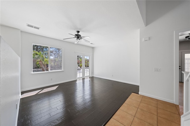 29083 Bent Tree Dr, Murrieta, CA 92563 - unfurnished room with ceiling fan, french doors, baseboards, and wood finished floors