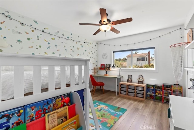 1156 W 26th St, San Pedro, CA 90731 - bedroom with wood finished floors and ceiling fan