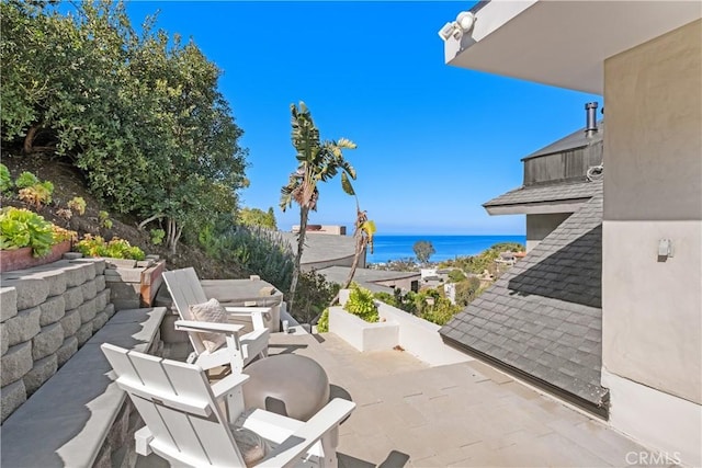 901 Summit Dr, Laguna Beach, CA 92651 - view of patio featuring a water view