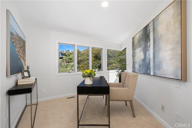 901 Summit Dr, Laguna Beach, CA 92651 - office featuring baseboards, carpet, and recessed lighting