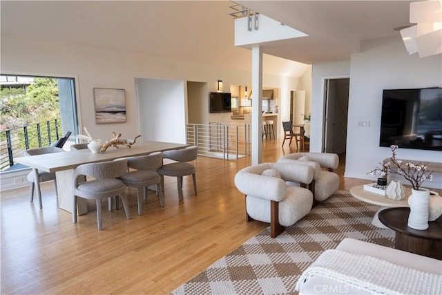 901 Summit Dr, Laguna Beach, CA 92651 - living room with light wood-type flooring and lofted ceiling