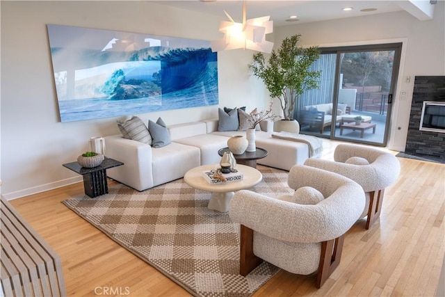 901 Summit Dr, Laguna Beach, CA 92651 - living room with wood finished floors, baseboards, and recessed lighting