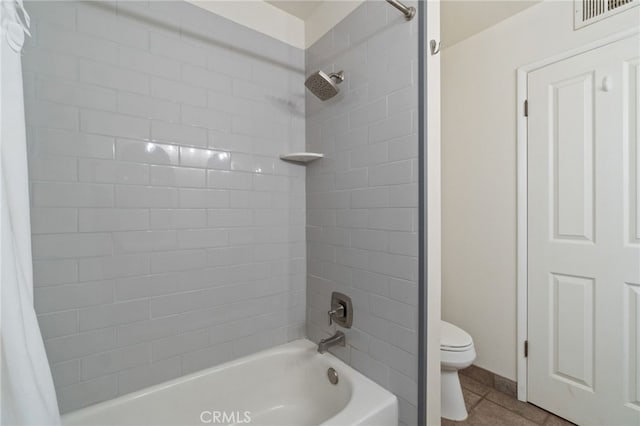 9331 E Mesa Ave, Clovis, CA 93619 - full bath with toilet, shower / tub combo with curtain, and tile patterned flooring