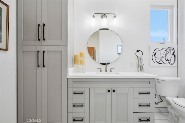 1926 Ruhland Ave Unit B, Redondo Beach, CA 90278 - bathroom with toilet, vanity, and marble finish flooring