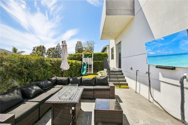 1926 Ruhland Ave Unit B, Redondo Beach, CA 90278 - view of patio / terrace with outdoor lounge area and a playground