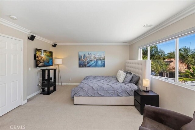 26273 Palm Tree Ln, Murrieta, CA 92563 - carpeted bedroom with ornamental molding and baseboards