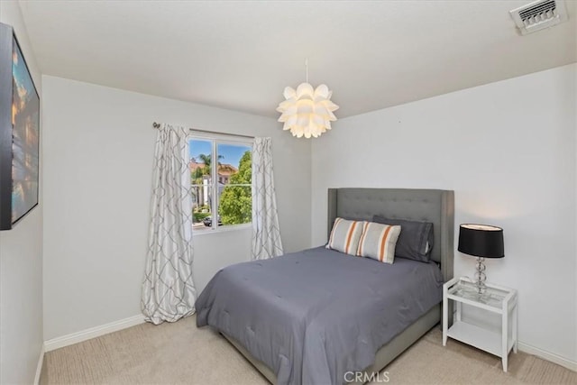 26273 Palm Tree Ln, Murrieta, CA 92563 - carpeted bedroom with baseboards and a chandelier