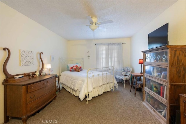 20702 El Toro Rd Unit 6, Lake Forest, CA 92630 - bedroom featuring carpet floors, a textured ceiling, and a ceiling fan