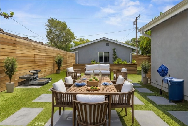 5834 Satsuma Ave, North Hollywood, CA 91601 - view of patio / terrace with an outdoor hangout area